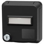 MENNEKES Base semiempotrable de datos Cepex con cerradura y con casilla de rotulación, negro azabache 4645