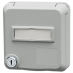 MENNEKES Base semiempotrable de datos Cepex con cerradura y con casilla de rotulación, gris claro 4642