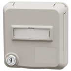 MENNEKES Base semiempotrable de datos Cepex con cerradura y con casilla de rotulación, blanco puro 4644