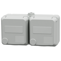 MENNEKES  Base doble Cepex con toma de tierra, gris claro 4483