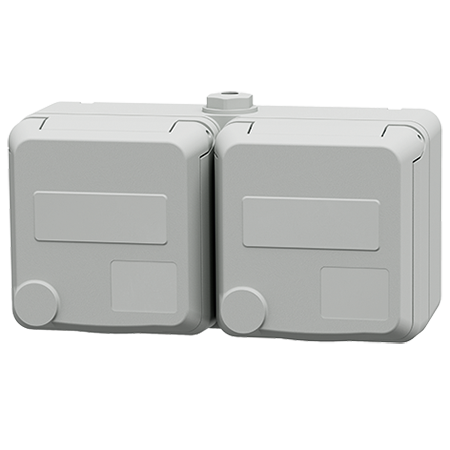MENNEKES Base doble Cepex con toma de tierra, gris claro 4483