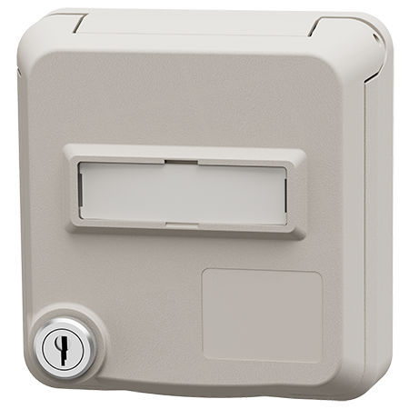 MENNEKES Base semiempotrable de datos Cepex con cerradura y con casilla de rotulación, blanco puro 4664