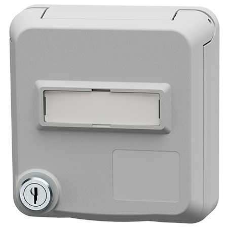 MENNEKES Base semiempotrable de datos Cepex con cerradura y con casilla de rotulación, gris claro 4677