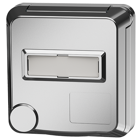 MENNEKES Base semiempotrable Cepex con casilla de rotulación,  aluminio blanco 4845ME